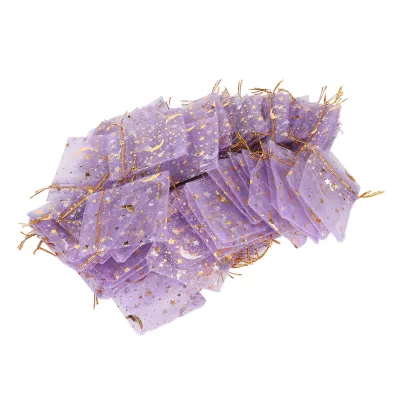 Produktbild von Mondstern-Organzabeutel,Organzabeutel mit Kordelzug,Lila Organzabeutel,Organzageschenkbeutel,Schmuckbeutel mit Kordelzug,Organzabeutel