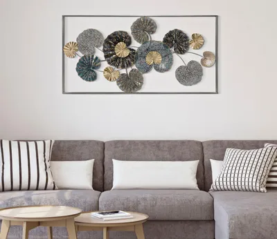 Image de Panneau décoratif mural 3D en métal, disponible en plusieurs couleurs, dimensions : 134,5 x 8 x 68,5 cm