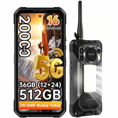 Produktbild von OUKITEL WP61 PLUS 5G Walkie-Talkie Outdoor Handy 36GB+512GB, 20000 mAh 108MP 6,8 ''FHD+ 120 Hz,DMR-Digital-Intercom, 1200LM Campinglampe Android 16
