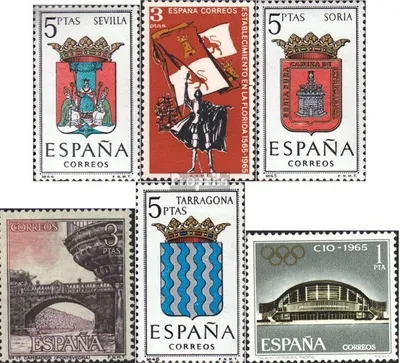 Produktbild von Briefmarken Spanien 1965 Mi 1560,1561,1562,1563, 1564,1567 (kompl.Ausg.) postfrisch Sondermarken