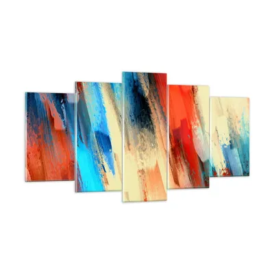 Produktbild von Bilder auf glas - Abstraktion modern - 160x85cm - Glasbilder - Wandbilder - Kunstdruck - zum Aufhängen bereit - Wanddekoration aus Glas - Glas Bilder - Wandbild auf Glas - 5 Teile - GEA160x85-4087