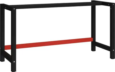 Image de Support d'établi métal 150x57x79 cm noir et rouge