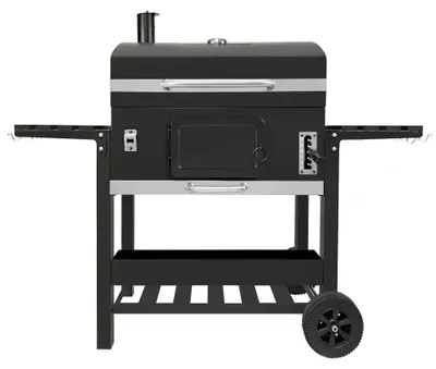 Image de Four à fumoir XXL, barbecue au charbon de bois, portable, pour l'extérieur et le jardin
