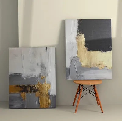 Produktbild von Wallity, 2KNV4383 - 50 x 70, Dekoratives Leinwandgemälde (2 Stück), Mehrfarbig, 100 % LEINWAND, 50 x 70 cm