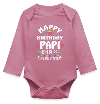 Produktbild von Spreadshirt Geburtstag Papa Ich Pups Ein Lied Für Dich Tages Baby Body Langarm, 80 (9-12 M.), Mauve