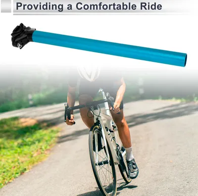 Image de 1 Pc Tige De Selle De Vélo Universelle À Angle Réglable 28.6X400Mm Tube De Selle De Siège De Vélo En Alliage D'Aluminium Bleu