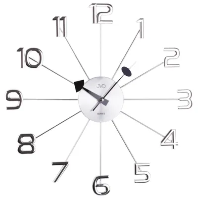 Produktbild von JVD HT072 Wanduhr Quarz analog silbern modern