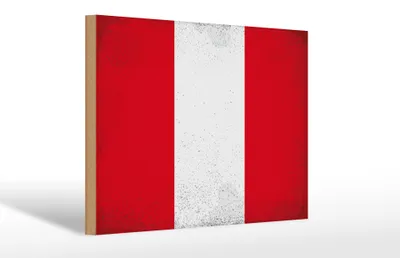 Produktbild von Holzschild Flagge Peru 30x20cm Flag of Peru Vintage