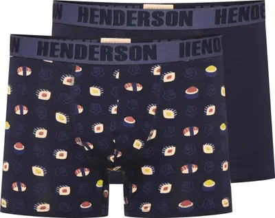 Produktbild von Henderson Herren Boxer-Shorts 2er Pack - Bequeme Unterwäsche aus Baumwolle mit Elasthan, Atmungsaktiv, Sushi Design, Multicolor, Perfekt für Frühling und Sommer 2025 L