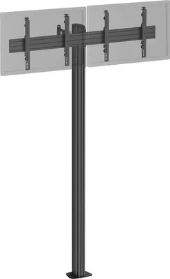 Image de Support TV sur pied - 2 écrans 43'' - 49'' Hauteur 240cm à visser noir
