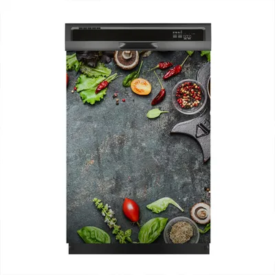 Produktbild von Magnete Dekorative 60x80 cm Küche Magnetmatte Spülmaschine - Gewürze Gemüse