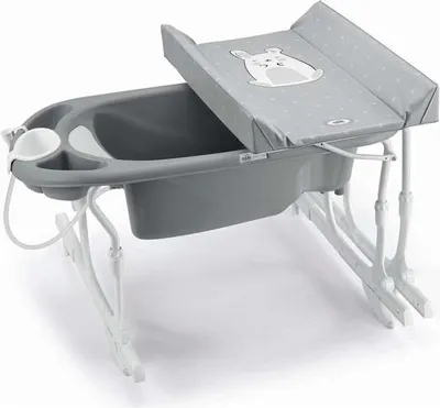 A baby bath and changing station combination.