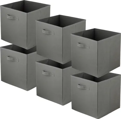 Produktbild von Lavita Storage Box | faltbare Aufbewahrung Boxen 31 x 31 x 31 cm | Schubladen-Organizer Box| Ordnungssysteme für Kleidung | Kleideraufbewahrung & Organisation | dunkelgrau | 6 stück