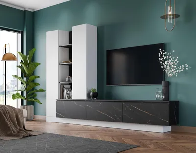 Produktbild von Mömax Anbauwand Modesto Weiß/Schwarz