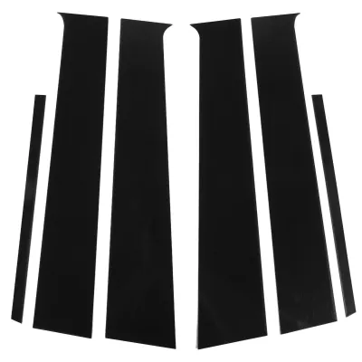 Imagen del producto de Juego de 6 cubiertas para pilares de puerta – brillante, molduras decorativas para pilares B, repuesto para Nissan Almera / Sunny / Versa