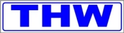 Produktbild von INDIGOS UG - Magnetschild "THW" 45 x 12 cm - Magnetfolie für Auto / LKW / Truck / Baustelle / Firma