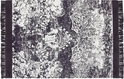 Produktbild von BELIANI Teppich Violett u. Weiß Viskose 160 x 230 cm Rechteckig Kurzflor mit Fransen Orientalisches Muster Rechteckig Wohnzimmer Schlafzimmer Flur