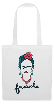 Produktbild von Spreadshirt Frida Kahlo Sketch Friducha Stoffbeutel, One size, Weiß