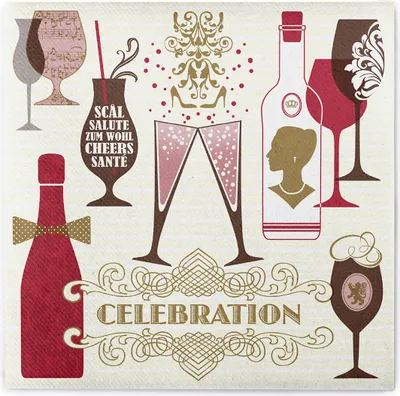 Produktbild von Sovie HORECA Serviette Celebration in Champagner-Bordeaux aus Linclass® Airlaid 40 x 40 cm, 50 Stück