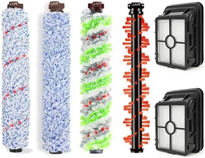 Produktbild von Zubehör für Bissell Crosswave 3-In-1, 1 Mehrzweck-Hauptbürste +1 Haustier-Rollbürste +1 Teppichbürste +1 Bodenbürste +2 Filter für Bissell CrossWave 1866 1785 2052 1713 2225 Staubsauger