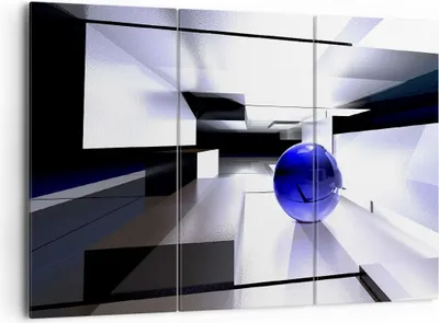 Produktbild von Bild auf Leinwand - Leinwandbild - Grafik kugel geometrie - 165x110cm - Wand Bild - Wanddeko - Leinwanddruck - Bilder - Kunstdruck - Wanddekoration - Leinwand bilder - Wandkunst - CE165x110-2368