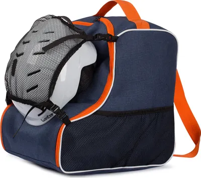 Produktbild von Premium Skischuhtasche Helmtasche Skistiefeltasche Mit abnehmbarer Netztasche Blau Orange mit Netz