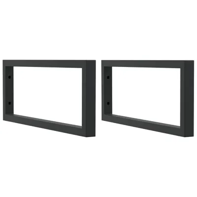 Image de vidaXL Supports de lavabo 2 pcs. noir rectangulaire acier