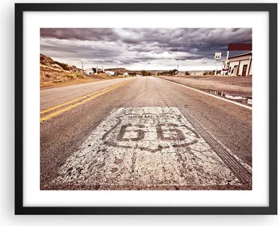Produktbild von Gerahmtes Poster - Schwarzer Rahmen - USA Route 66 Reise - 50x40 cm - Wand Bild - Wanddeko - Wandbilder - Kunstposter - Wandposter - Bilderrahmen - Bilder - Kunstdruck - Wandbild - P2BAA50x40-2712