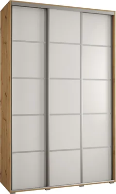 Produktbild von MEBLE KRYSPOL Davos 4 Schrank, drei Türen - 235,2x150x45 cm - Artisan Weiß Silber