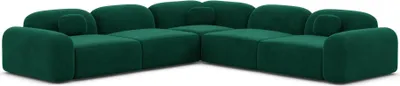 Produktbild von Samtstoff Ecksofa Nuvia Smaragdgrün