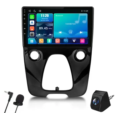 Immagine prodotto di Autoradio per Toyota Aygo, Citroen C1, Peugeot 108, dal 2014 al 2021, con CarPlay e Android Auto wireless, DSP, telecamera posteriore inclusa, microfono e display Linux da 10 pollici