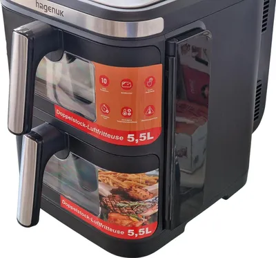 Produktbild von Hagenuk Doppel-Heißluftfritteuse 2×5,5L DAF2800.12