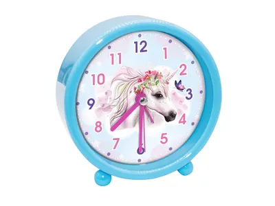 Produktbild von Wecker Einhorn hellblau - bb-Klostermann 54046 - Motiv Uhr Quarz