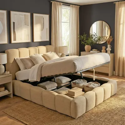 Produktbild von Kastenbett NEST mit Lattenrost / 160x200 cm - Beige
