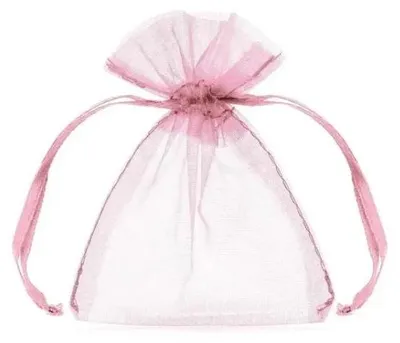 Immagine prodotto di Sacchetti in organza rosa, 10 cm, 10 pezzi - PartyDeco