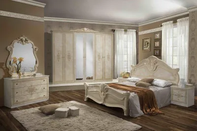 Produktbild von Barock Schlafzimmer Set Amalfi in Beige / Gold