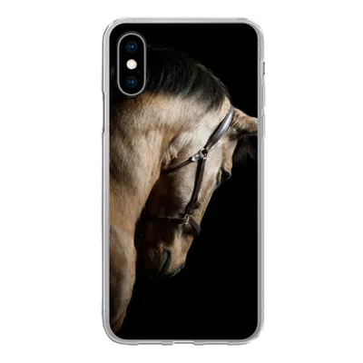 Produktbild von MuchoWow® Handyhülle Schutzhülle Hülle für iPhone X Pferde - Halfter - Schwarz Silikon Softcase Handy Hülle - Handyhülle
