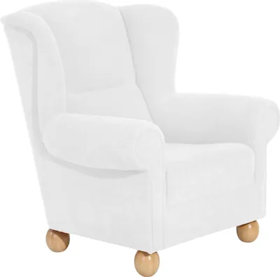Produktbild von Ohrenbackensessel Kasha Bezug Veloursstoff Buche natur / creme 22266