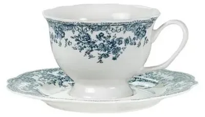 Image de Bricard Fleury service à café 12 pièces 225 ml en porcelaine bleue