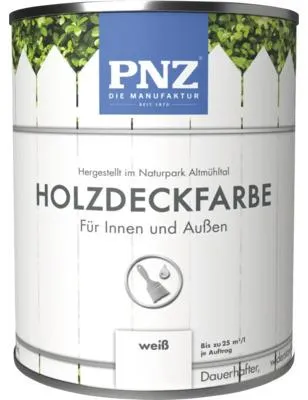 Produktbild von PNZ Holzdeckfarbe Innen & Außen weiß 2,5 l