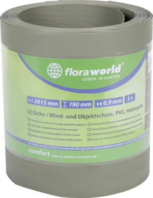 Produktbild von Floraworld Sichtschutzstreifen 201,5 x 19 cm grau - 5 Stk.