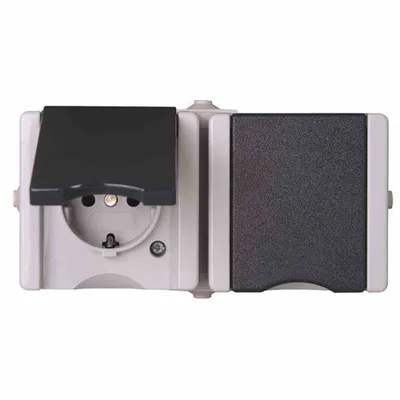 Produktbild von Kopp 950655000, Typ F, Schwarz, Weiß, IP44, 250 V, 16 A