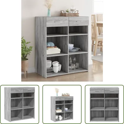 Produktbild von The Living Store Sideboard Grau Sonoma 80x42,5x93 cm Holzwerkstoff
