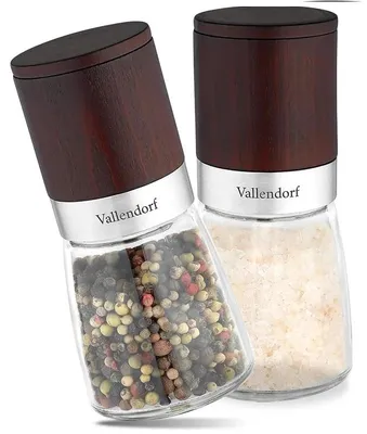 Produktbild von Vallendorf Gewürzmühlen-Set, Pfeffermühle & Salzmühle, 2-teilig, Edelstahl Holzoptik (ohne Inhalt)