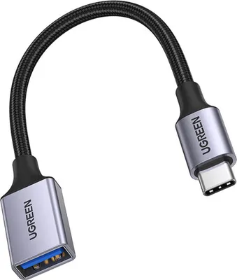 A Ugreen USB-C to USB-A OTG adapter cable is shown against a white background.