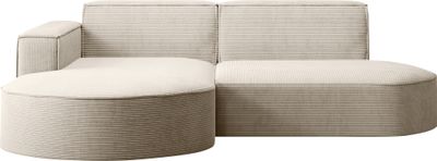 Kaiser Möbel Ecksofa Designer MODENA STUDIO stoff Dicker cord Poso Beige Links
