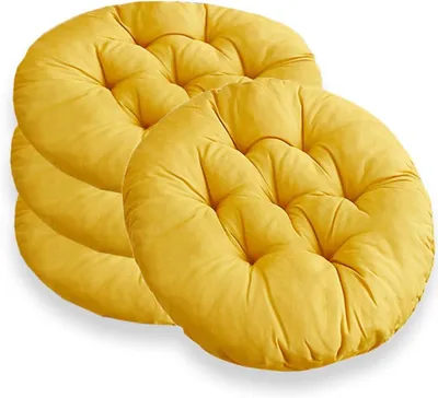 Immagine prodotto di Cuscini da seduta rotondi, diametro 40 cm, set da 4, colore antracite, per l'esterno