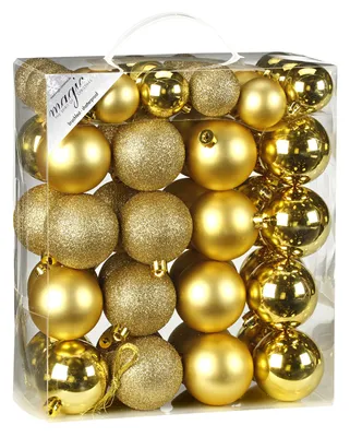 Produktbild von Weihnachtskugeln Mix Kunststoff, 50er Set, Farbe:Emerald Grey Mix ( türkis / grau / silber )