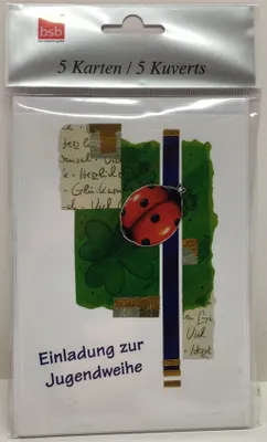 Produktbild von Jugendweihe - Einladungen - 5 Karten – 5 Umschläge – im Format