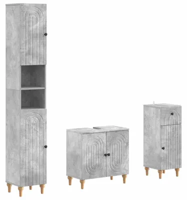 Immagine prodotto di vidaXL Sistema di mobili da bagno in 3 pezzi ALKMAAR, realizzato in materiale composito di legno